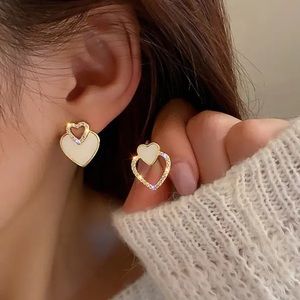 Gold Filled Heart CZ Asymmetrical Earrings